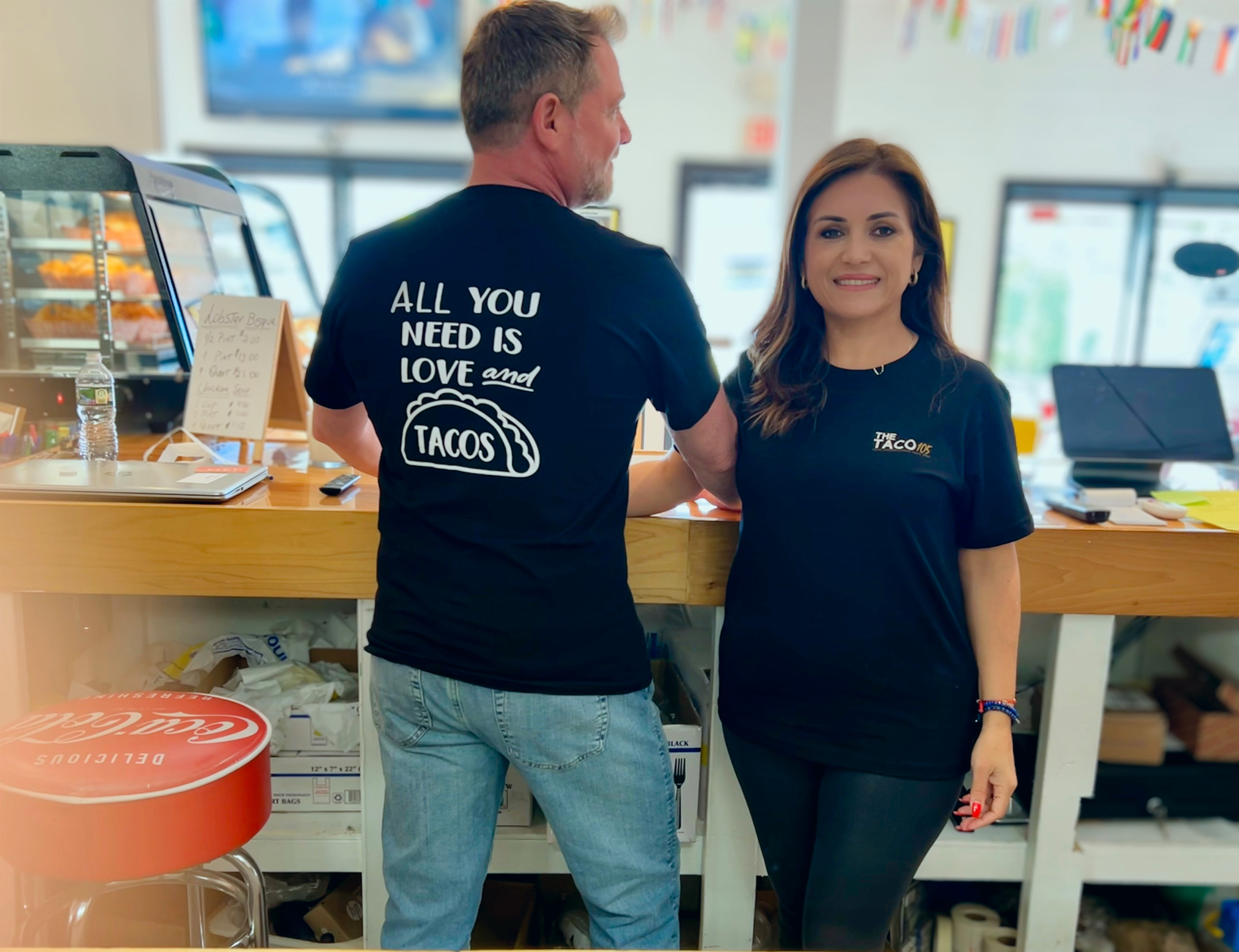 Daniel and Shirley Wajdik, owners of The Taco 105, in the restaurant